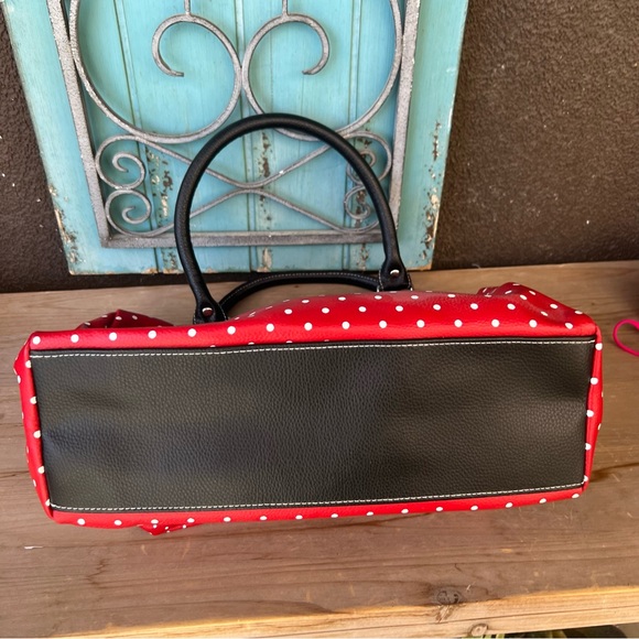 Disney Parks Minnie Mouse Sketch Hobo Handbag Purse Red and White Polka Dots WDW - Picture 6 of 9